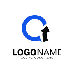 Q letter logo design & illustration vector art for print 