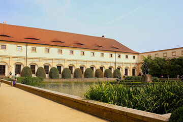 Fototapeta premium Wallenstein Garden on a summer sunny day in Prague. Tourism concept. Historic places in Czech Republic, Europe.