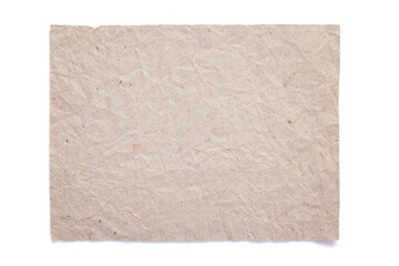 piece of aged paper texture on white background