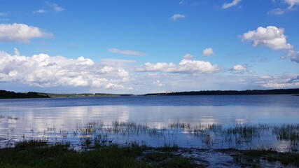 clouds over lake