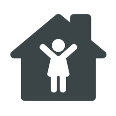 stay home icon, women stay at home vector