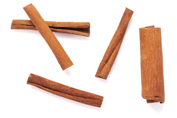 cinnamon stick spices on white background