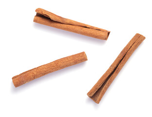 cinnamon stick spices on white background