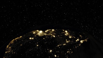 Cosmic landscape, beautiful science fiction wallpaper with endless deep space. 3D render