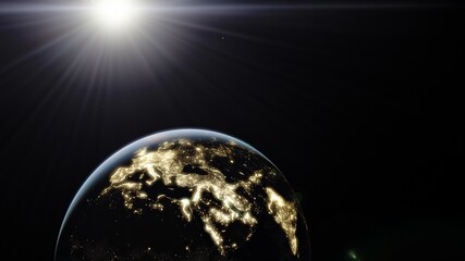 Cosmic landscape, beautiful science fiction wallpaper with endless deep space. 3D render