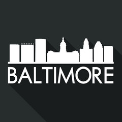 Baltimore Flat Icon Skyline Silhouette Design City Vector Art Famous Buildings