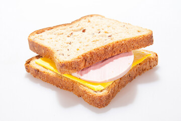 Close up image of the sandwich isolated on the white bachground