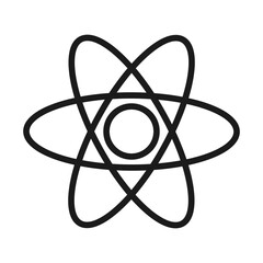 atom symbol icon, line style