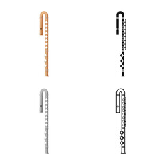 Vector design of flute and symphony sign. Web element of flute and orchestral vector icon for stock.