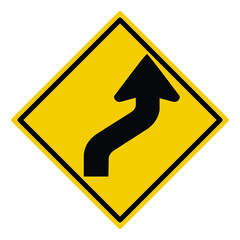 double curve signal, double curve to left, double curve to right