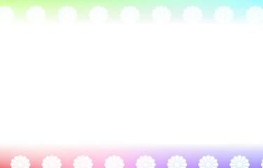 背景素材：淡い虹色グラデーションと和柄パターンのイラスト