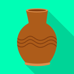 Vector illustration of vase and clay sign. Web element of vase and ceramic vector icon for stock.
