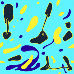 Seamless flat abstract vector pattern with colorful confetti bubbles, circles.