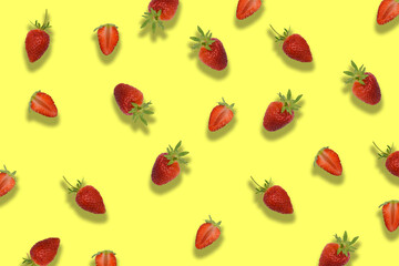 fragole su sfondo coloraato 