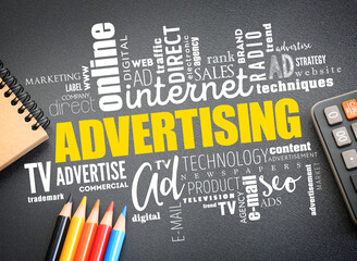ADVERTISING word cloud, creative business concept background