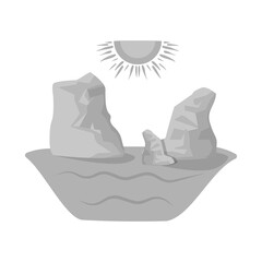 Vector illustration of rock and bay symbol. Collection of rock and vietnamese stock vector illustration.
