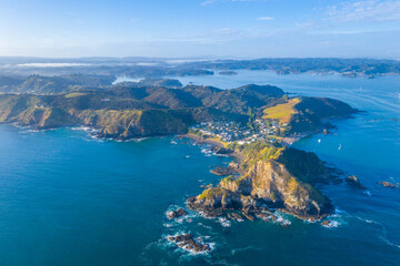 Aerial view of Tapeka point near Russell, New Zealand