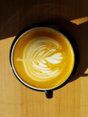 Flat white latte rosetta
