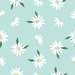 Seamless cute fresh floral pattern background vector illustration for design
