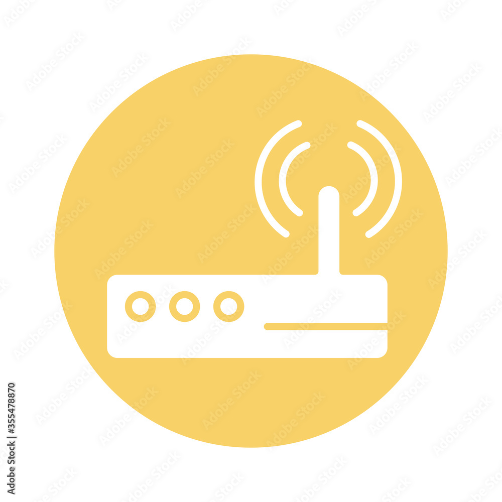Poster router wifi signal block style icon