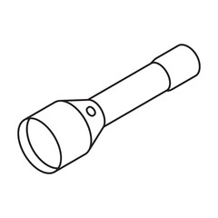 Flashlight vector icon.Line vector icon isolated on white background flashlight.