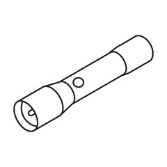 Flashlight vector icon.Line vector icon isolated on white background flashlight.