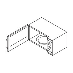 Microwave vector icon.Line vector icon isolated on white background microwave.