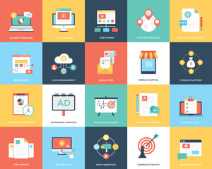 
A Pack Of Digital Marketing Flat Vector Illustration 
