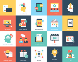 
Digital Marketing Flat Vector Illustration Pack 
