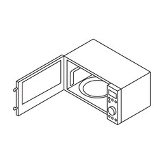 Microwave vector icon.Line vector icon isolated on white background microwave.