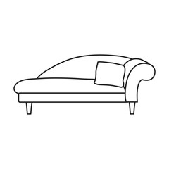 Sofa vector icon.Line vector icon isolated on white background sofa .
