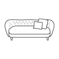 Sofa vector icon.Line vector icon isolated on white background sofa .