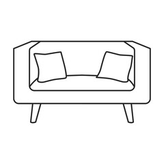 Sofa vector icon.Line vector icon isolated on white background sofa .