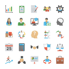
Human Resource Flat Icon Pack
