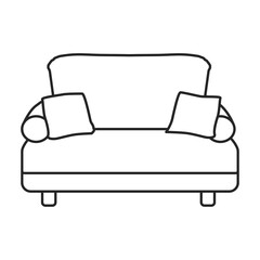 Sofa vector icon.Line vector icon isolated on white background sofa .