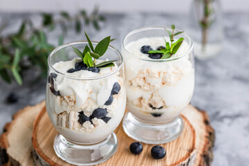 Light summer dessert made from whipped cream, meringues and fresh berries. Eaton mass