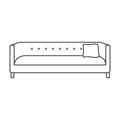 Sofa vector icon.Line vector icon isolated on white background sofa .
