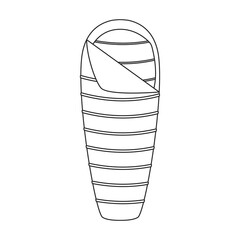 Sleeping bag vector icon.Line vector icon isolated on white background sleeping bag.