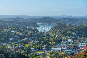 Aerial view of Russell in New Zealand