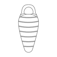 Sleeping bag vector icon.Line vector icon isolated on white background sleeping bag.