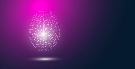 cervello, sagoma, silhouette, attività cerebrale, neuroni