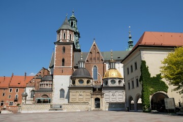 Fototapeta na wymiar Royal Wawel Castle, view of cathedral. Cracow, Poland. 