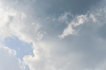 Big clouds in blue sky background