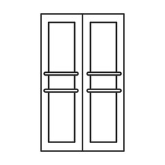 Door vector icon.Line vector icon isolated on white background door .