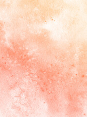 Abstract red orange watercolor fill with stains and paper texture