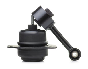 Black Engine mount on white background isolation