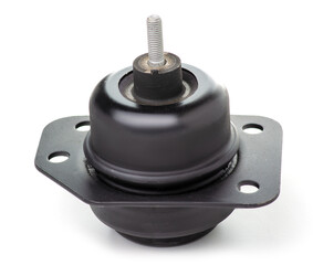 Black Engine mount on white background isolation
