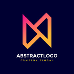 technology logo design vector - Unique Minimal Style colorful Technology logo - Abstract technology logo for corporate business