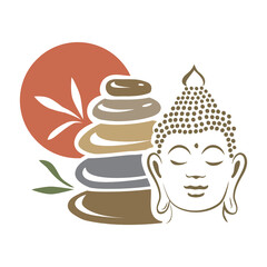 Buddha and zen pebbles 