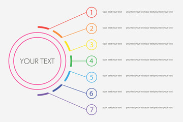 Infographics design vector  can be used for workflow layout, diagram, annual report, web design. Business concept with 7 options, steps or processes.